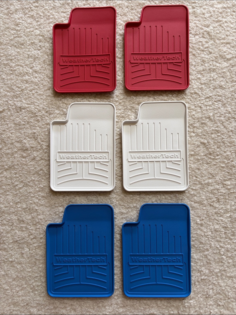 WeatherTech FloorLiner Coaster Set - Red, White, Blue (Set of 6)